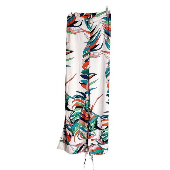 House of CB Wide Leg Pants Tropical Print Satin Bartola Pants Size S NWT - Picture 3 of 7
